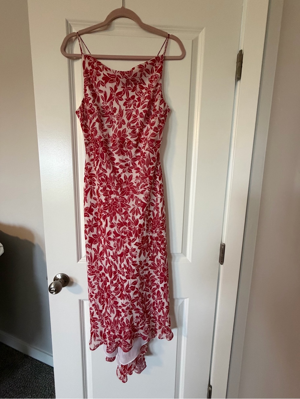 Vintage Chadwicks of Boston 100% Silk Floral Asymmetric Midi Dress 8